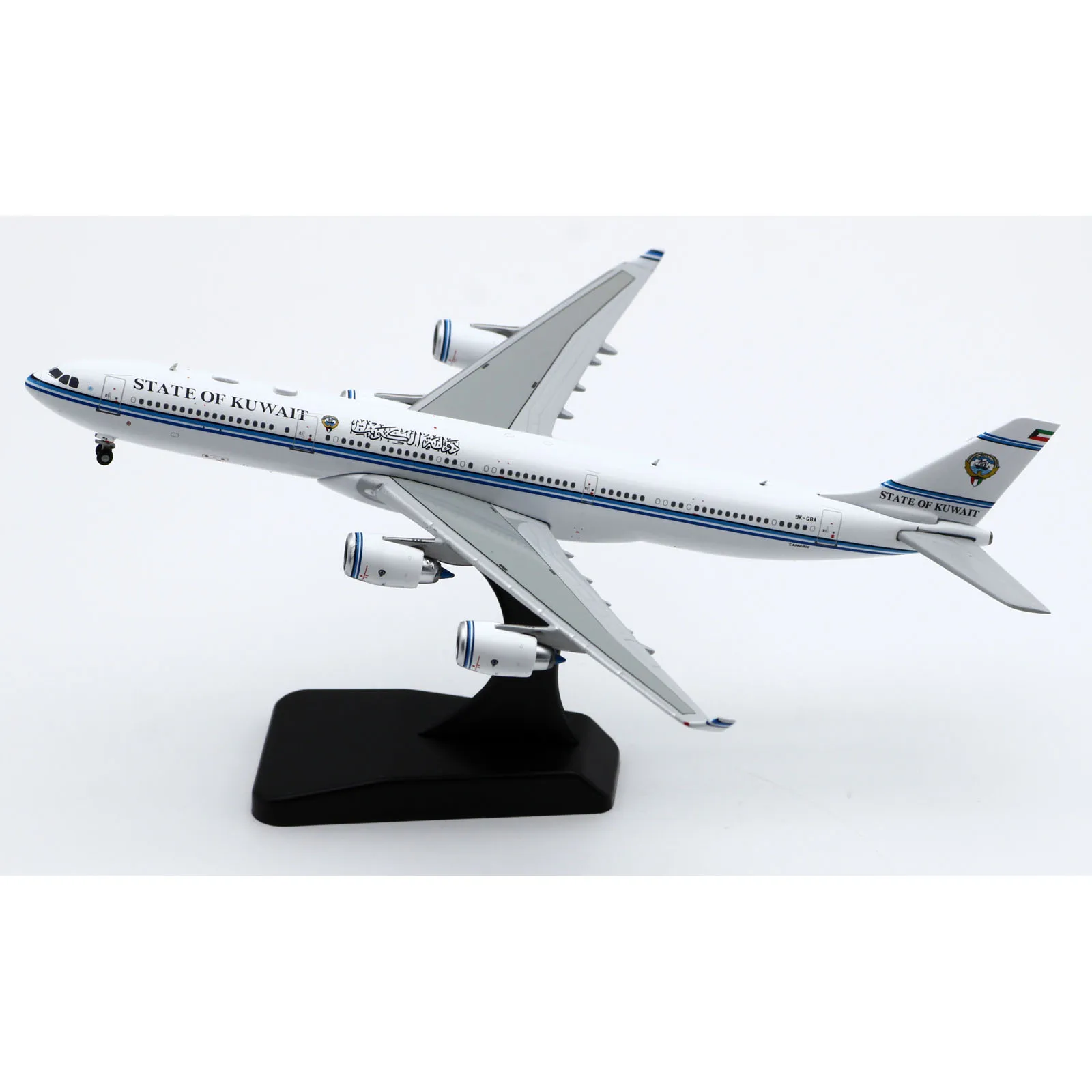 XX40053 Alloy Collectible Plane Gift JC Wings 1:400 Kuwait Government Airbus A340-500 Diecast Aircraft Model 9K-GBA With Stand