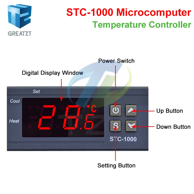 STC-1000 STC 1000 LED Digital Thermostat for Incubator Temperature Controller Thermoregulator Relay Heating Cooling 12V 24V 220V