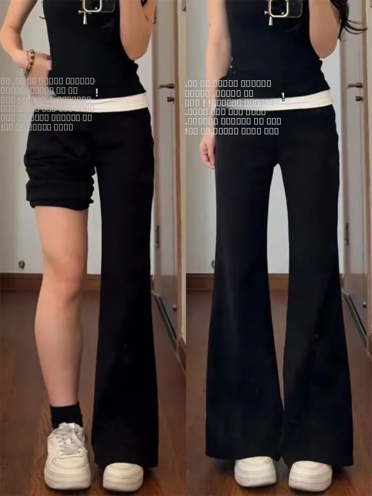 

Большие размеры, высокая талия, расклешенные джинсы с подкладкой, женские осенне-зимние прямые брюки-копыта больших размеров