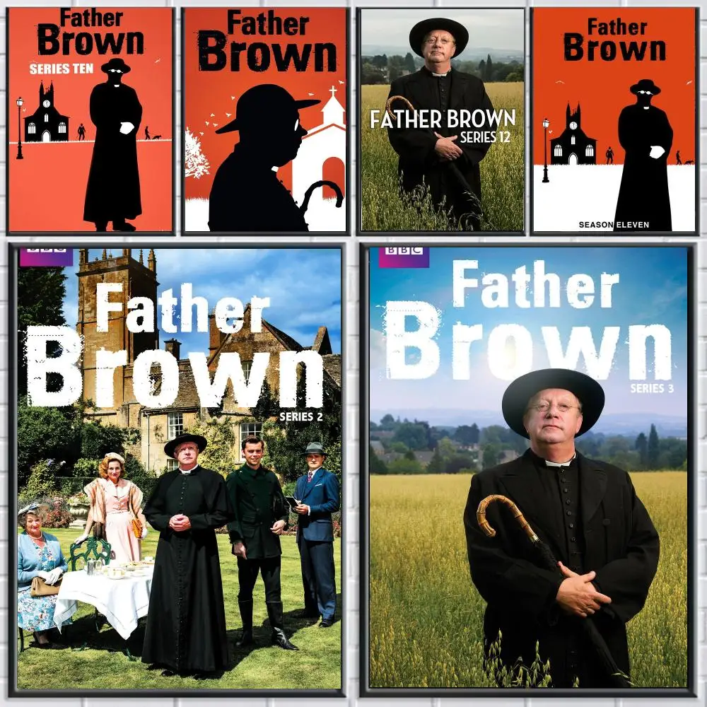 tv series F-Father Brown-N Poster Peel and Stick Wall Art for Cafe Office Bar and Home Decoration