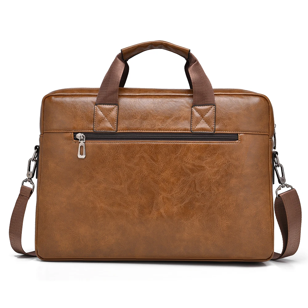 メンズビジネスブリーフケース大容量PUレザーラップトップバッグファッションクロスボディショルダートートバッグ仕事オフィス用
