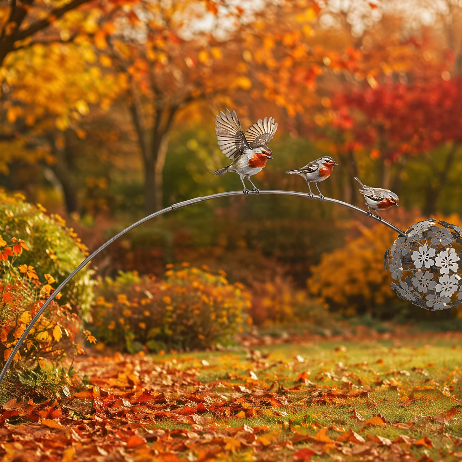Décoration de jardin Robin, résistante aux intempéries, sculpture en métal inaltérable pour pelouse, patio, parterre de fleurs, allée
