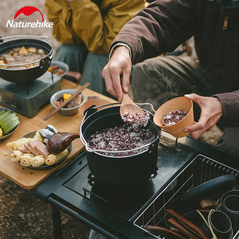 Imagem -05 - Naturehike-panelas de Acampamento ao ar Livre Sukiyaki Cooking Pot de Grau Alimentício Panelas Antiaderentes Portáteis com Alça Anti-quente Aço Inoxidável