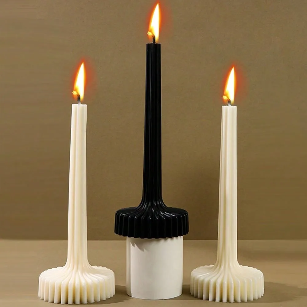 Acrylic Taper Candle Molds Cone Plastic Design Geometric Pillar Vase Tools Roman Column Mold Scented Candle Making DIY Gifts