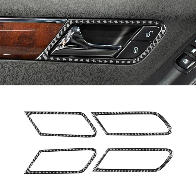Super Sale Carbon Fiber Inner Door Handle Bowl Cover Trim for Mercedes Benz R-Class R350 2009-2012 Accessories