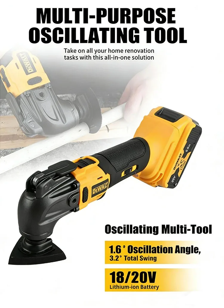 DEWALT DCS356 Brushless Oscillating Multi-Tool, Rechargeable, Quick Blade Change for Sanding Trimming Grinding Cutting Jobs