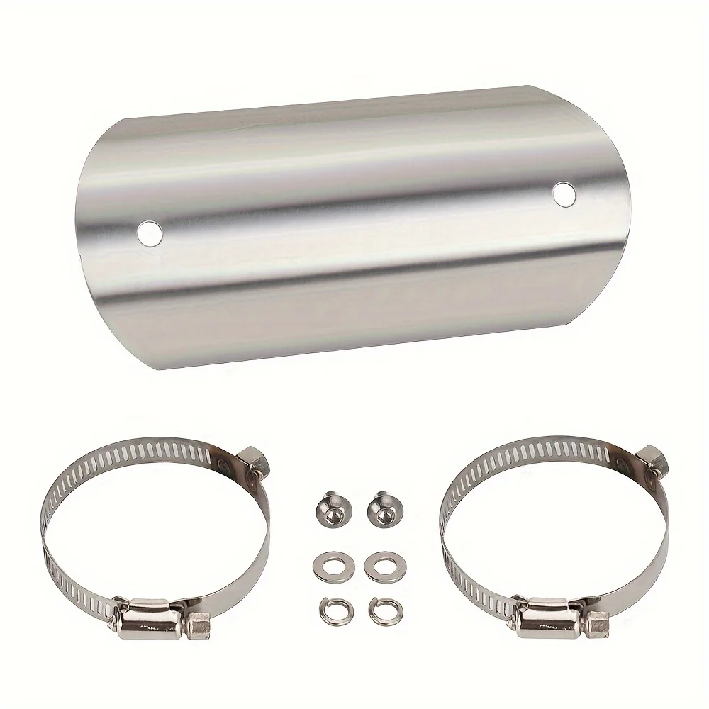 

Motorcycle Middle Section Exhaust Pipe Stainless Steel Heat Shield Moto Exhaust Pipe Anti Scald Insulation Cover Silver