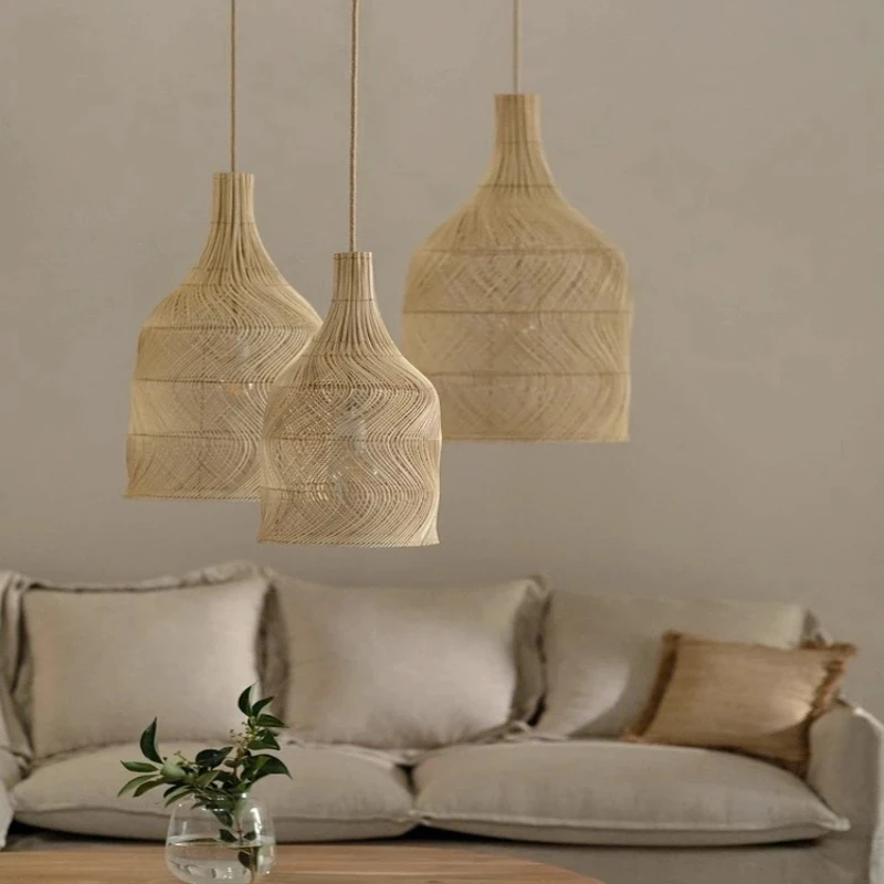 Wind vine woven pendant zen tea room Japanese bed and breakfast living room bedroom dining room retro