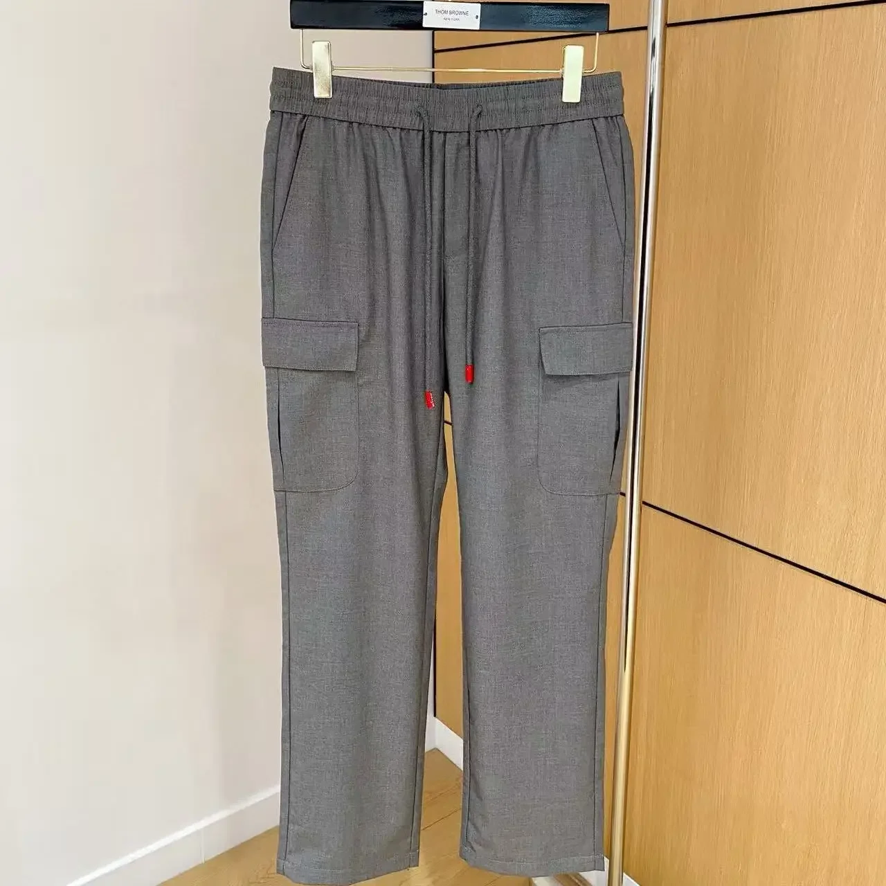 كيتون الإيطالي الخريف والشتاء موضة جديدة نمط المال القديم عادية السراويل المستقيمة الرجال السراويل الرباط بسيطة