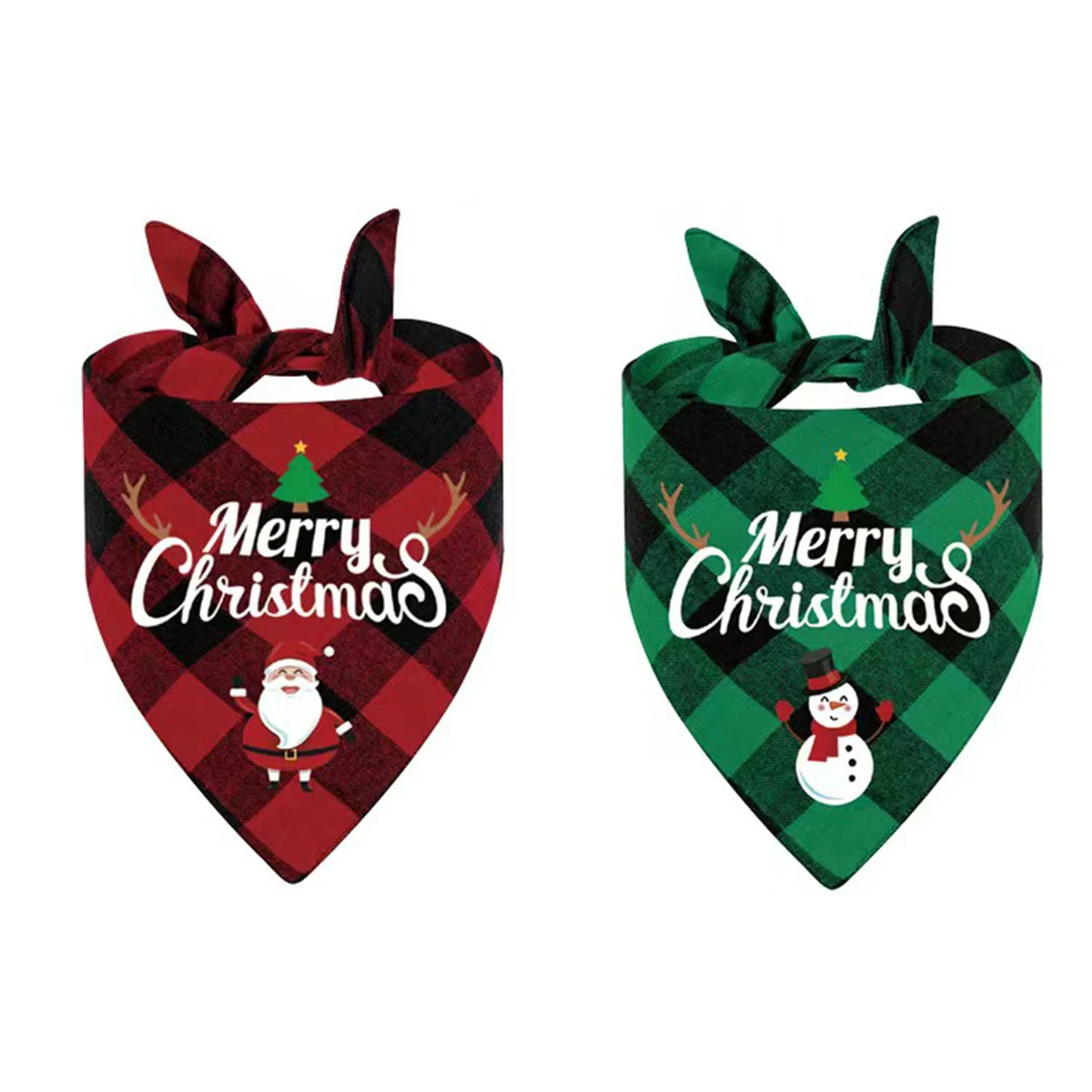 Pet Christmas Pet Triangle Scarf Plaid Dog Cat Drool Scarf Printed Pet Scarf Puppy Accessories Dogs Bow Tie Pet Supplies