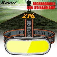 1300LM COB LED Headlamp USB Rechargeable Head Flashlight with Built in Battery 5-mode Lighting Outdoor Fishing Camping Headlight