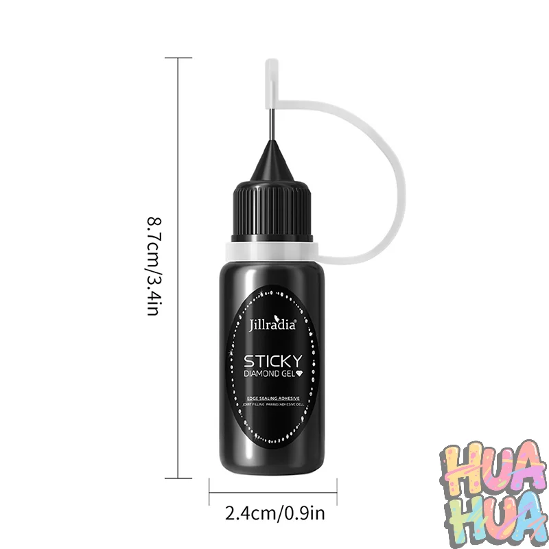 2025 HUA HUA 10ml Klej do cyrkonii do paznokci do przyklejania dekoracji 3D DIY Super Mocny Żel do wykończenia krawędzi bez konieczności czyszczenia do zdobienia paznokci