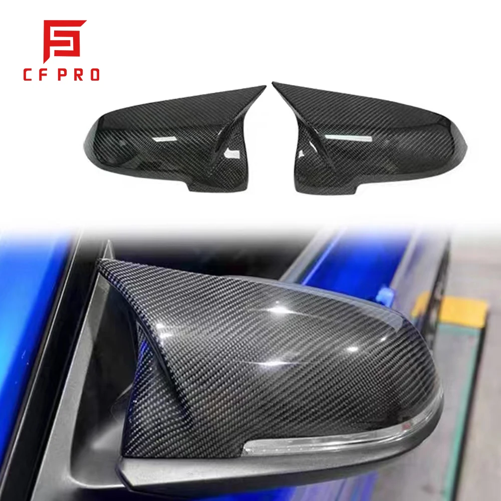 

For BMW 5 Series F10 2013-2017 Cow Horn Car Rearview Mirror Cover Side Wing Protect Frame Covers Carbon Fiber Trim Shell