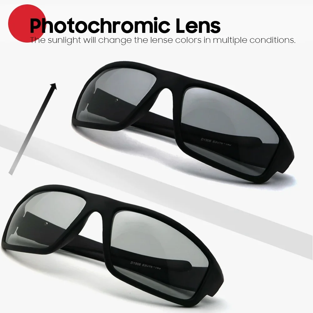 VIVIBEE Sport Männer Photochrome Sonnenbrille Polarisierte Schwarz Brille Frauen Farbwechsel Fahren Verfärbung UV400 Sonnenbrille – Detail 3