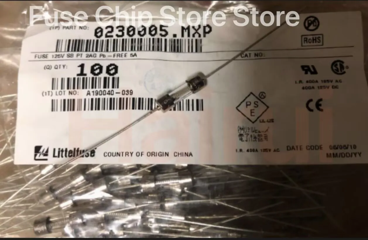 

10PCS/LOT 0230005.MXP 0230001.MXP 0230002.MXP 0230004.MXP 0230007.MXP slow-melting glass fuse tube 2AG 5X15mm 1~7AL125V