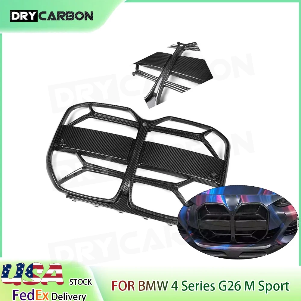 

Dry Carbon Fiber Racing Grills for BMW 4 Series G26 M Sport Gran Coupe 2020+ Front Bumper Mesh Car Accessories