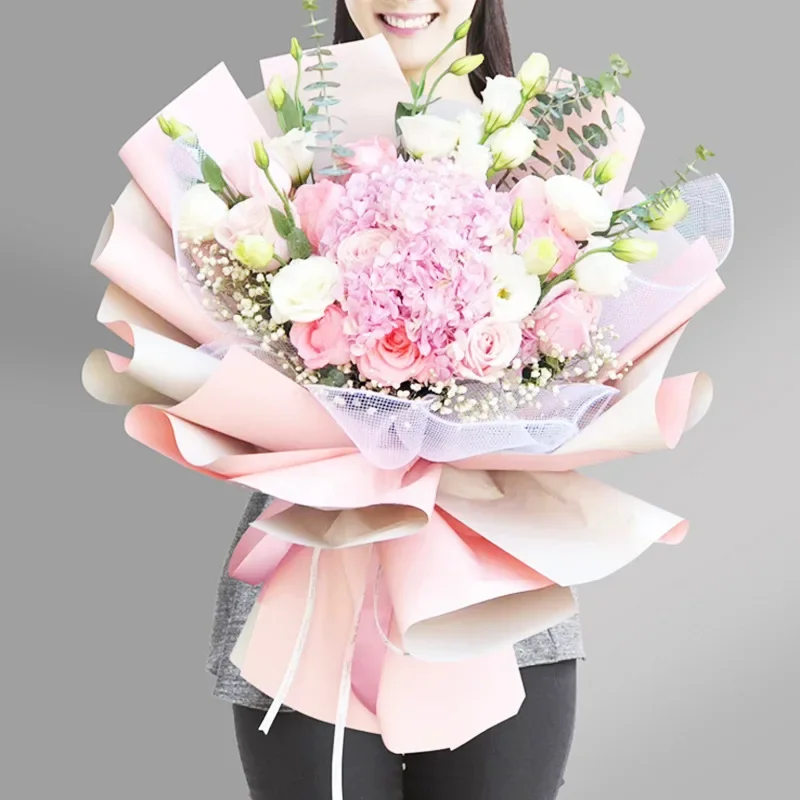 Papel de regalo Floral hecho a mano, resistente al agua, frescura de estilo europeo para tienda de flores, embalaje de ramo, manualidades DIY