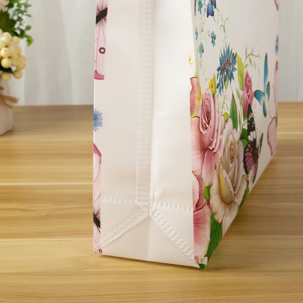 Non-woven Fabric Shopping Bag Women Travel Grocery Bag Waterproof Butterfly Printing Shopping Pouch Eco Folding Bag Storage Bag