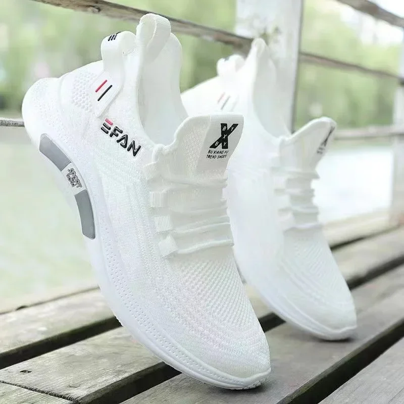 New White Men\'s Sneakers High Quality Shoes For Men Mesh Breathable Summer Casual Walking Sneaker Tenis Zapatillas Hombre