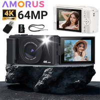 4K Digital Camera Photography Camera 18X Zoom 64MP Autofocu Vlog Video Recorder Compact Camera 2.8 Inch 180° Flip Screen CCD