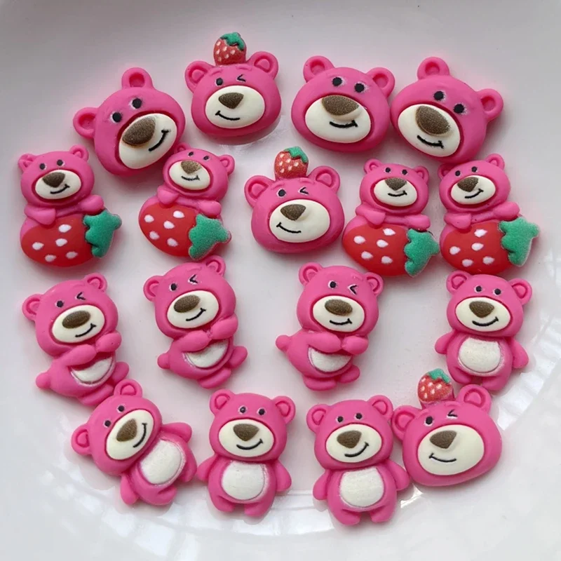 25pcs new kawaii cartoon animal bear resin flat back scrapbook diy hair accessories mobile phone case decoration accessories