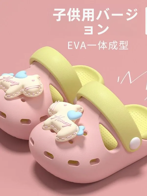 子供用クロッグシューズ-夏の新作-ソフトボトム-滑り止め-eva素材-漫画柄スリッパ-室内室外兼用-耐摩耗性-親子アクティビティ
