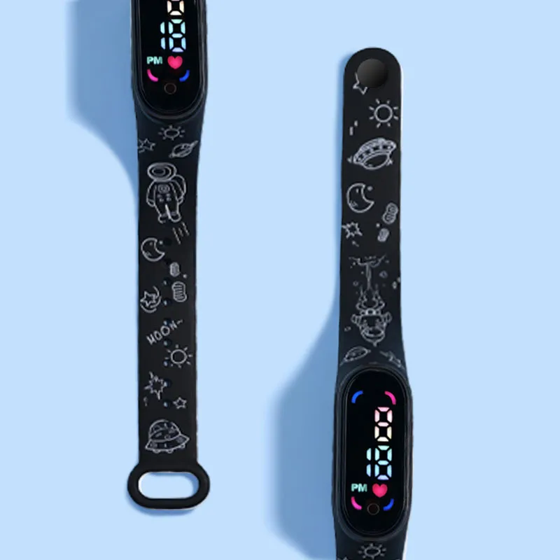 50pcs/lot Birthday Gifts Children Watch For Child Boy Girl Smart LED Digital Cartoon Kids Watch Waterproof Bracelet Wristwatch