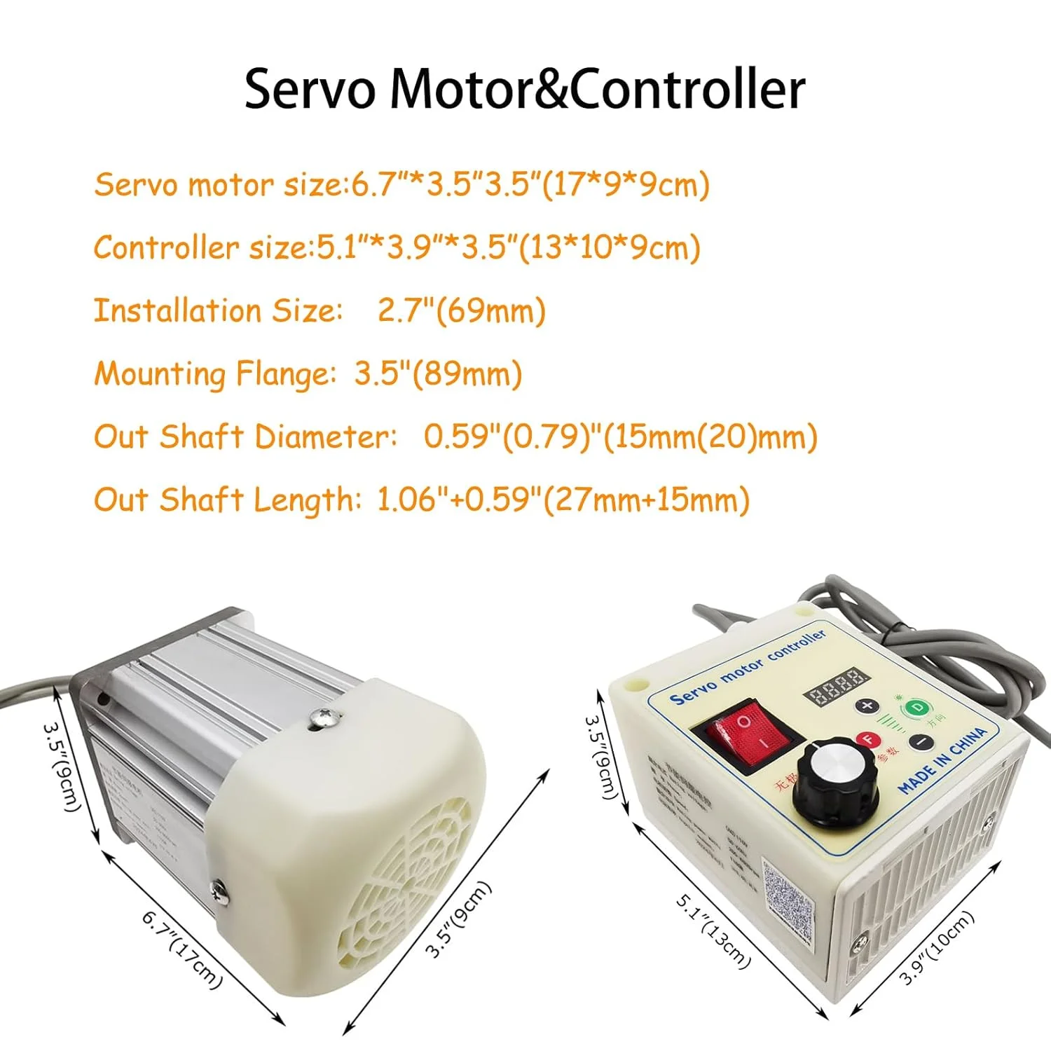 110V/220V  Brushless Servo Motor Set Controller Driver Brushless Motor with Controller Servo Motor for Woodworking DIY