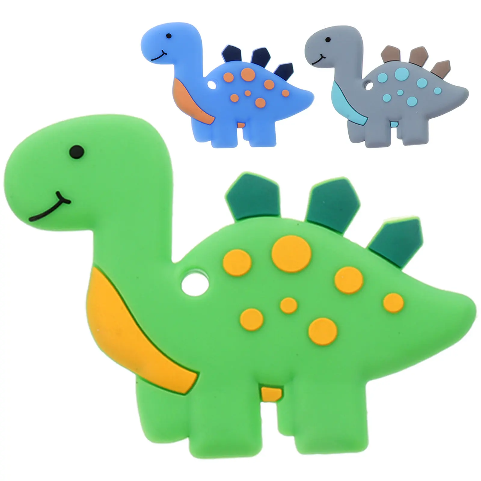 

Набор из 3 силиконовых прорезывателей-динозавров для младенцев: безопасные, мягкие, для облегчения прорезывания зубов и самостоятельного успокоения