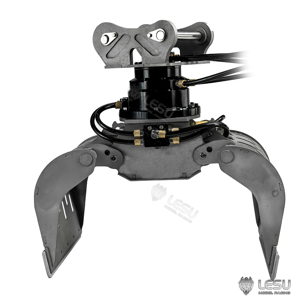 LESU 1/14 hydraulisch graafmachine-model, volledig metalen aanbouwdelen, mechanische grijper met 360° draaibare functie °   Rotatie AT-C0033
