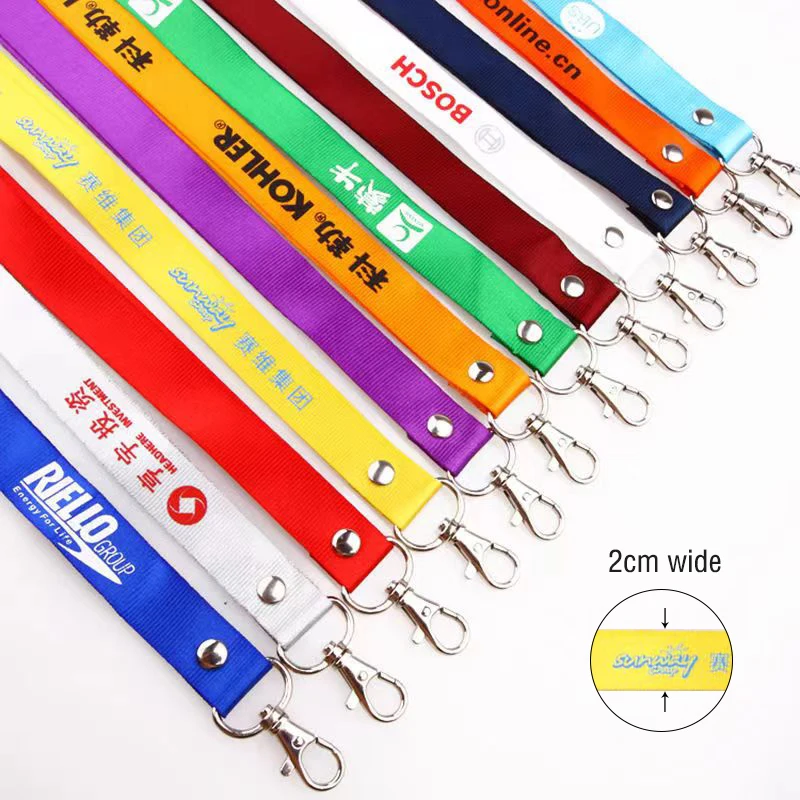 50 teile/los individuell bedrucktes Lanyard für Schlüssel Abzeichen halter & Personal karten Vollfarb personal isierte Druck Logo Firmenname Landyar