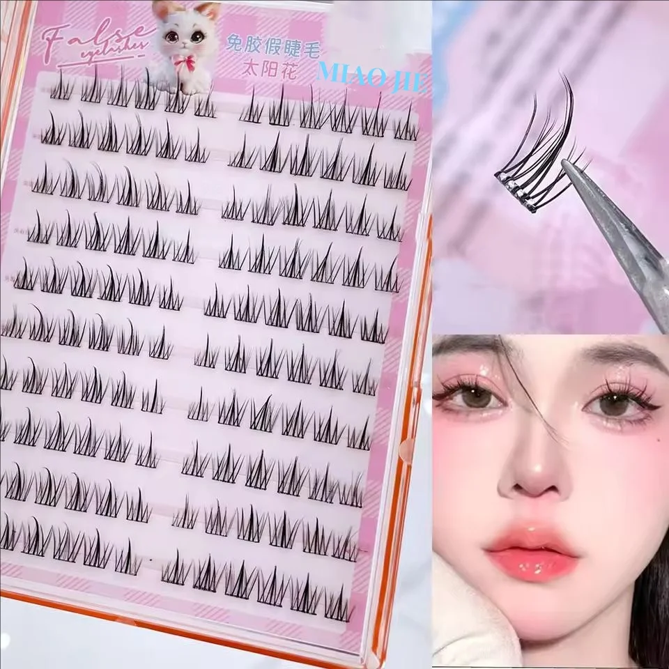 MJ 10 Rows of Large Capacity Glue-free False Eyelashes Single Cluster 10-12MM C-curled Natural Self-adhesive false Eyelashes