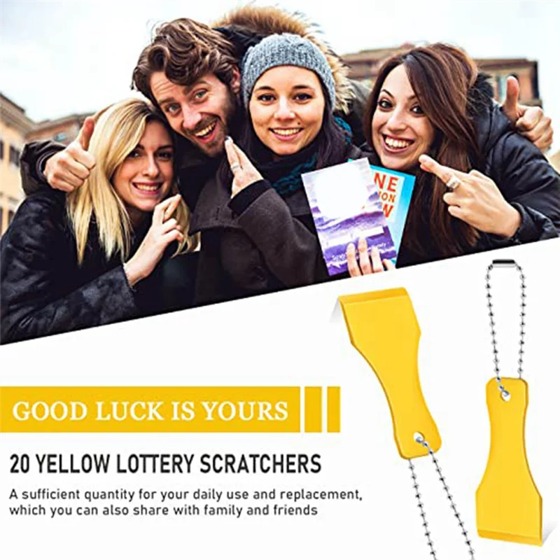 B60A20 PCS Plastic Scraper Tool Keychain Lottery Ticket Scratcher Tool Keychain Scraper for Lottery Tcket Scratcher Keyring