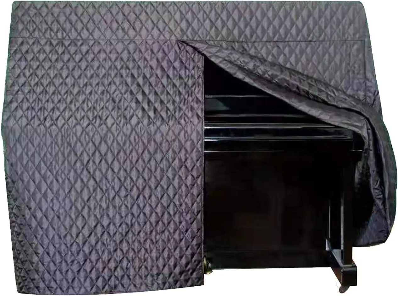 

Waterproof Quilted Diamond Pattern Piano Cover for Standard Upright Pianos, Front and Back Protection