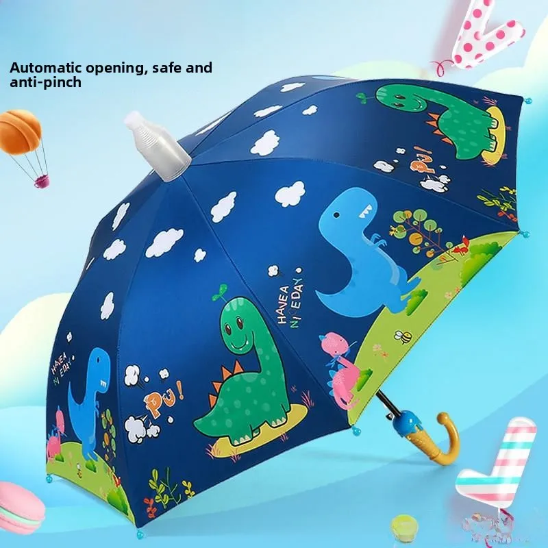 

Children's Automatic Umbrella School Specialty Dinosaur Pattern Sunny Rain Two Use Baby Girl Boy Kindergarten Elementary Scho...