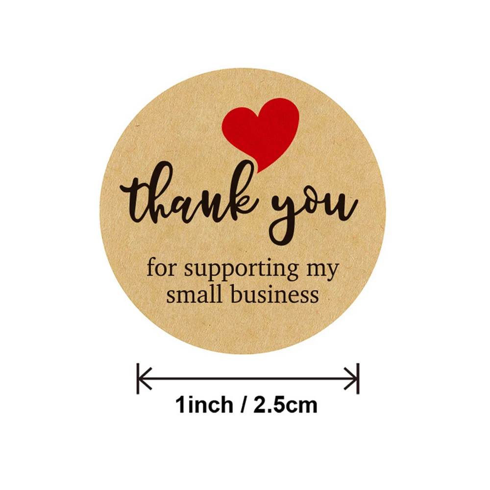 50pcs Kraft  Round Bronze Paper Label Stickers Thank You Stickers For Wedding Business Cards Envelope SealsStationery Stickers