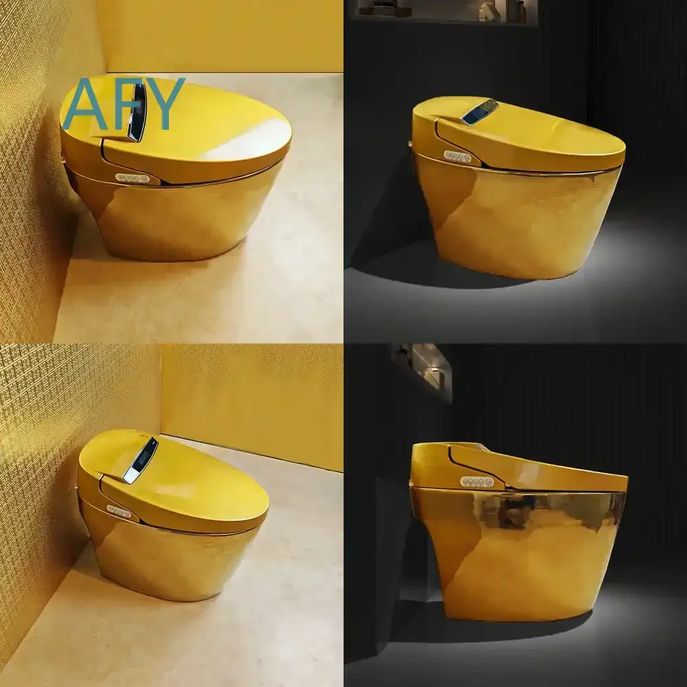Smart Toilet for Small Apartment Bathroom Automatic Flip One-Piece Toilet for Low Water Pressure Color Changing Toilet