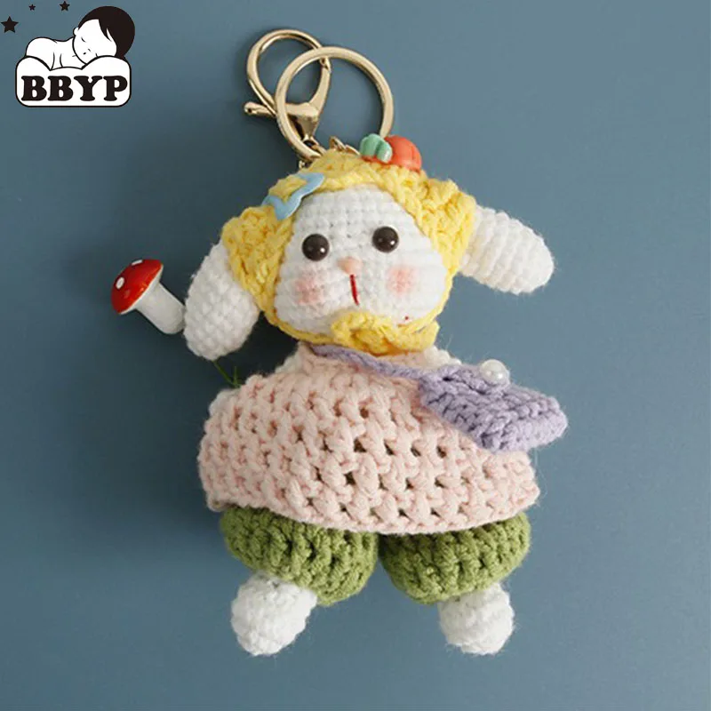 

Вязаная бандана ручной работы с героями мультфильмов, кукла-кролик, плетение, брелок ручной работы, украшения с мультяшными животными, упаковка украшений, законченные