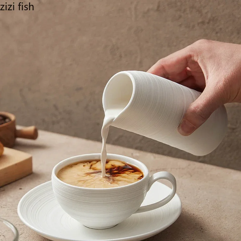 Brushed Ceramic Gravy Boats Handleless Honey Milk Cup Milk Jug Restaurant Steak Sauce Pot Seasoning Pot Creative Seasoning Tool