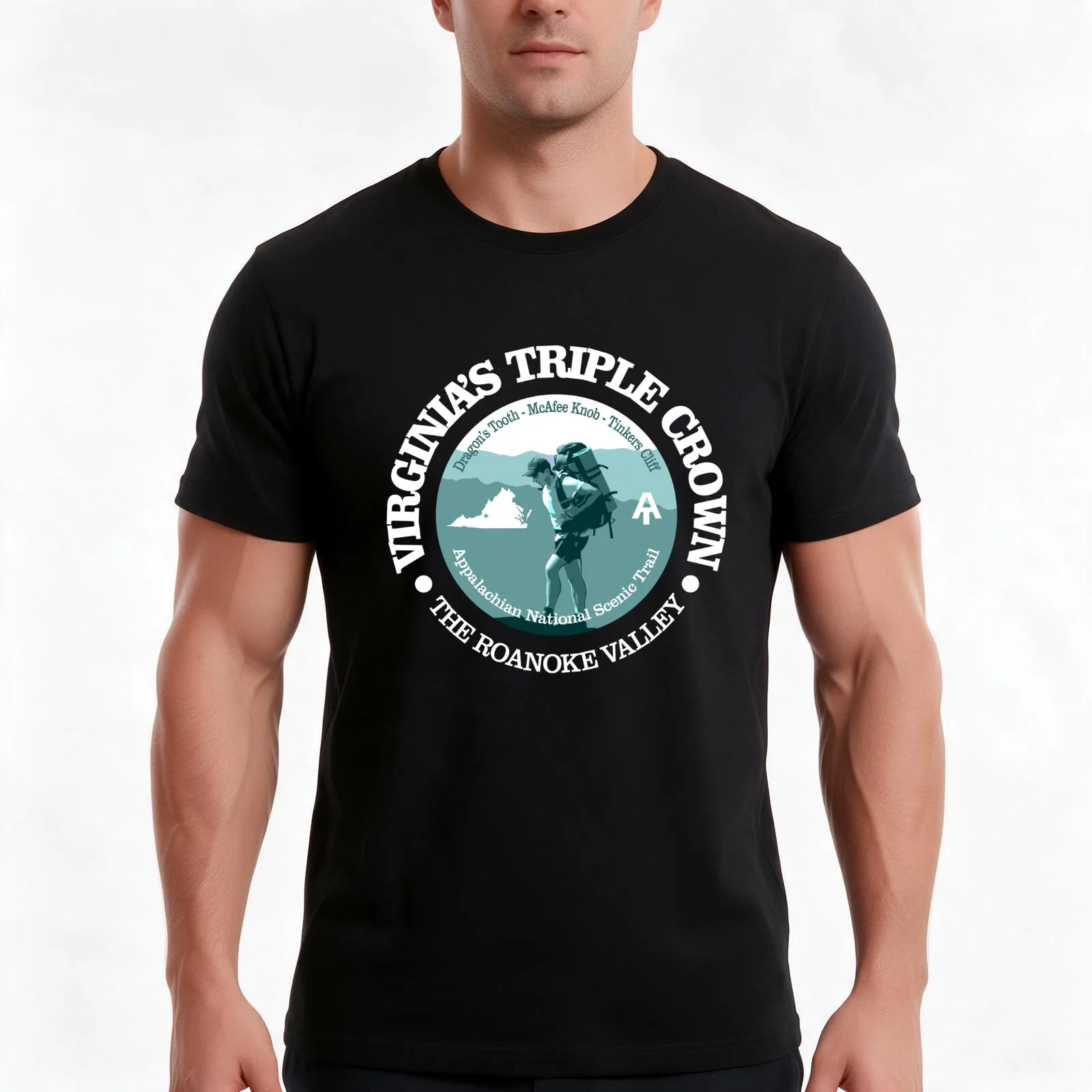 Virginia's Triple Crown (T) T-Shirt, Summer Casual Cotton Tee, Oversized Streetwear Tops, Vintage Graphic Print, 100% Cotton