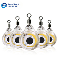 Mini LED Underwater Fishing Light Bait Flasher Eye Shaped Night Lamp Lure Attractor Saltwater Freshwater Bass Fishing Tools