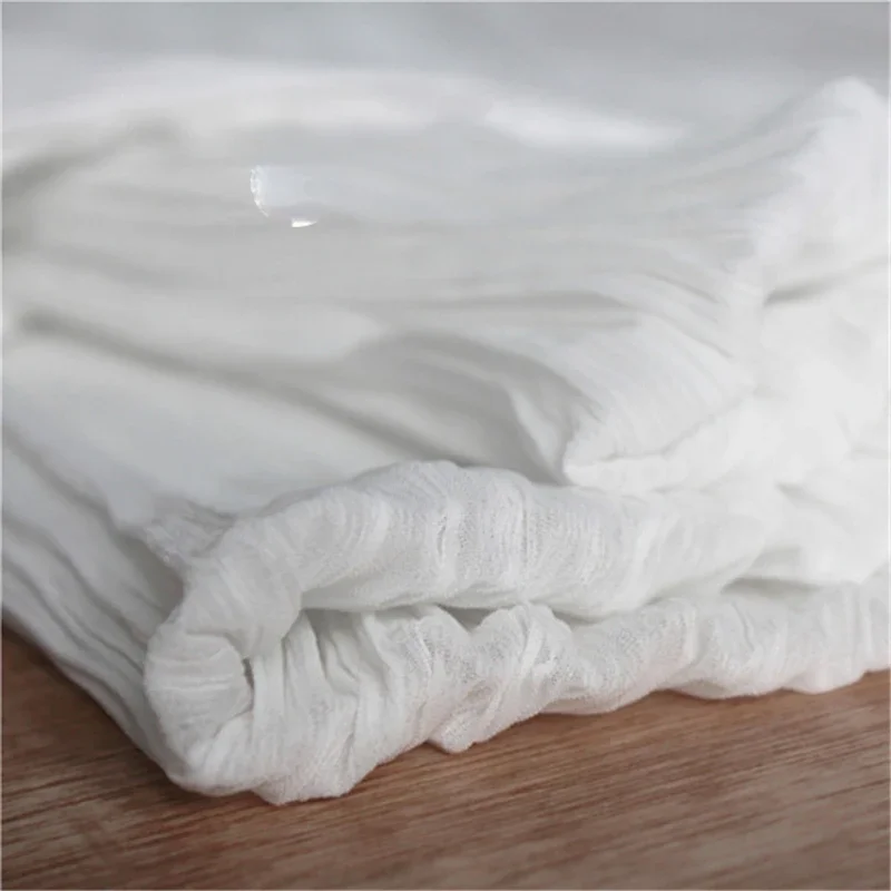 White Chiffon Pleated Fabric Perspective Sagging for Diy Sewing Dress Half Length Skirt Creative Cloth Designer Fashion Fabrics