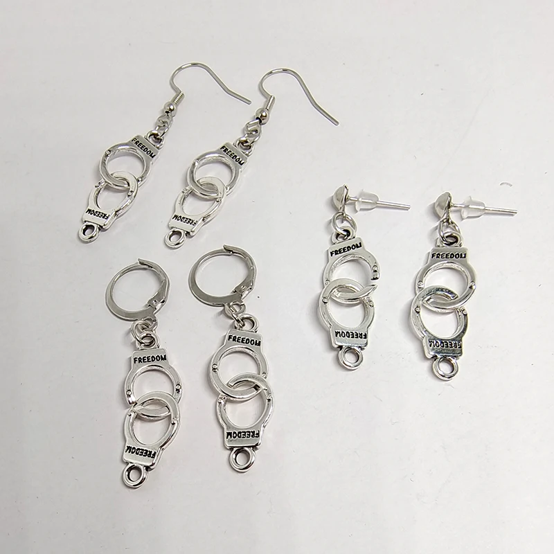 Punk cheap alloy handcuffs pendant earrings creative jewelry jewelry women simple fashion cool wholesale