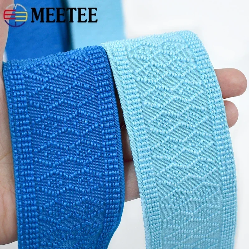 2Meters Meetee 50mm Soft Elastic Bands Colorful Pattern Rubber DIY Sewing Waistband Clothing Pants Handmade Crafts Accessories