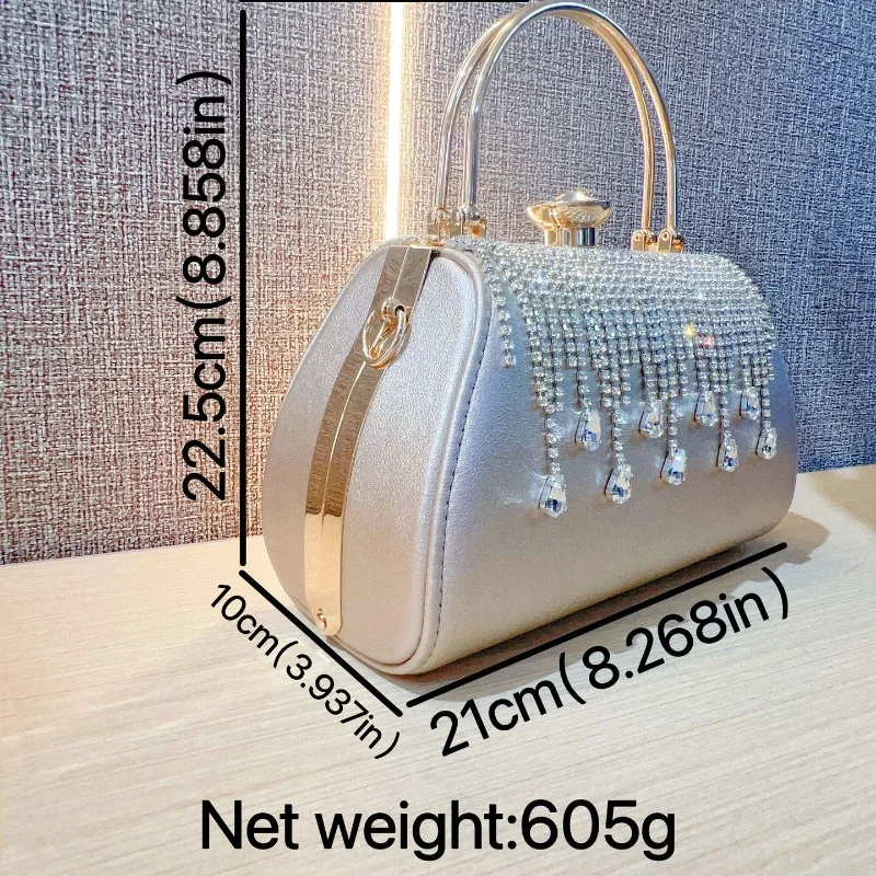 Novo high-end diamante cravejado de ombro único crossbody jantar saco borla bolsa de ombro único bolsa feminina festa cheongsam saco