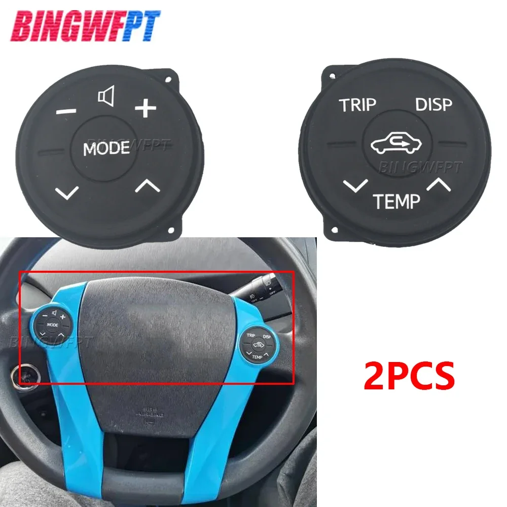 

2PCS Multifunction Steering Wheel Button Switch Control Button Panel Rubber For Toyota Prius 30 XW30 2009-2013 Prius Eco ZWV30L