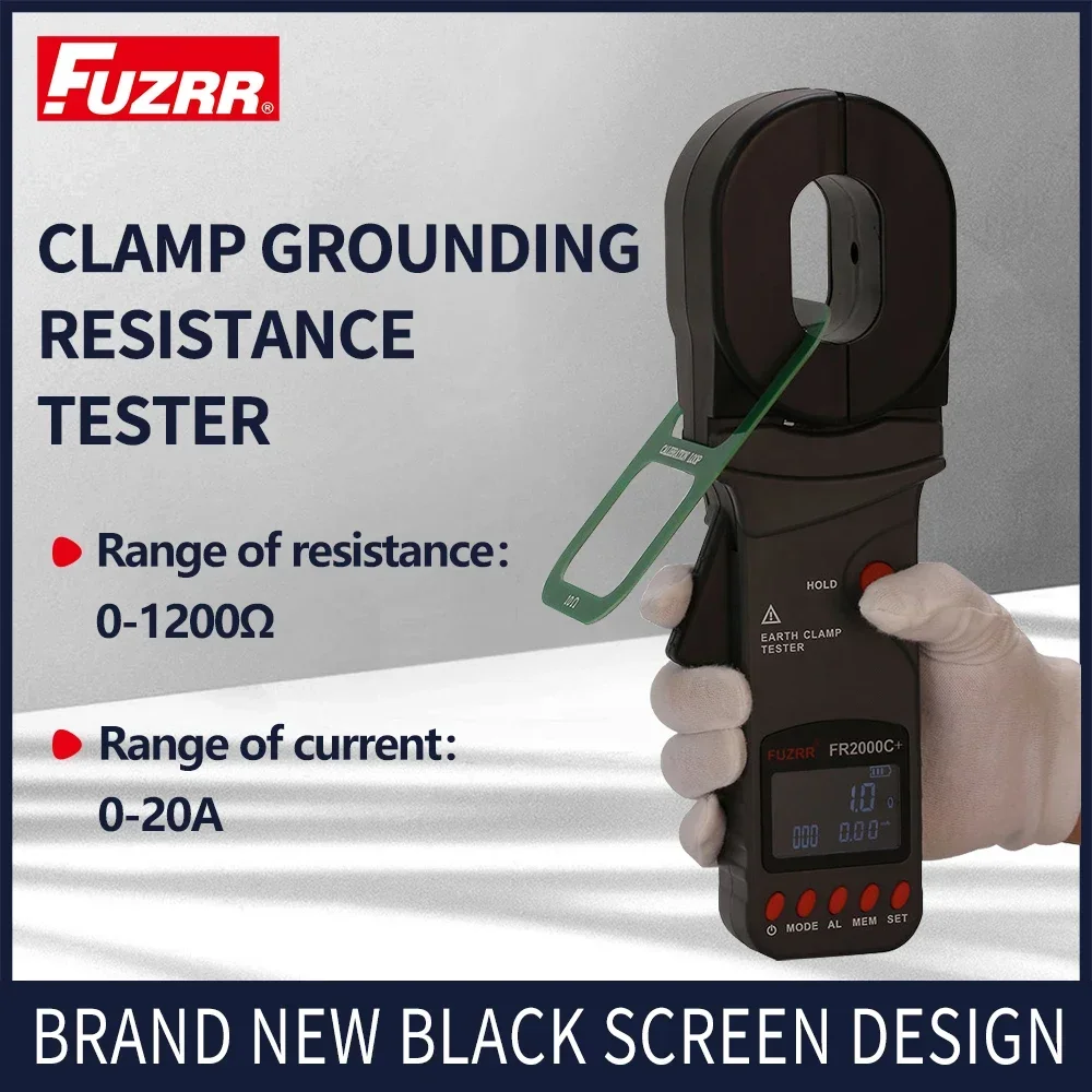 2025 FUZRR FR2000+ High-end Luxury Black Screen Design Loop Resistance Test Grounding Tester Clamp Resistance Tester