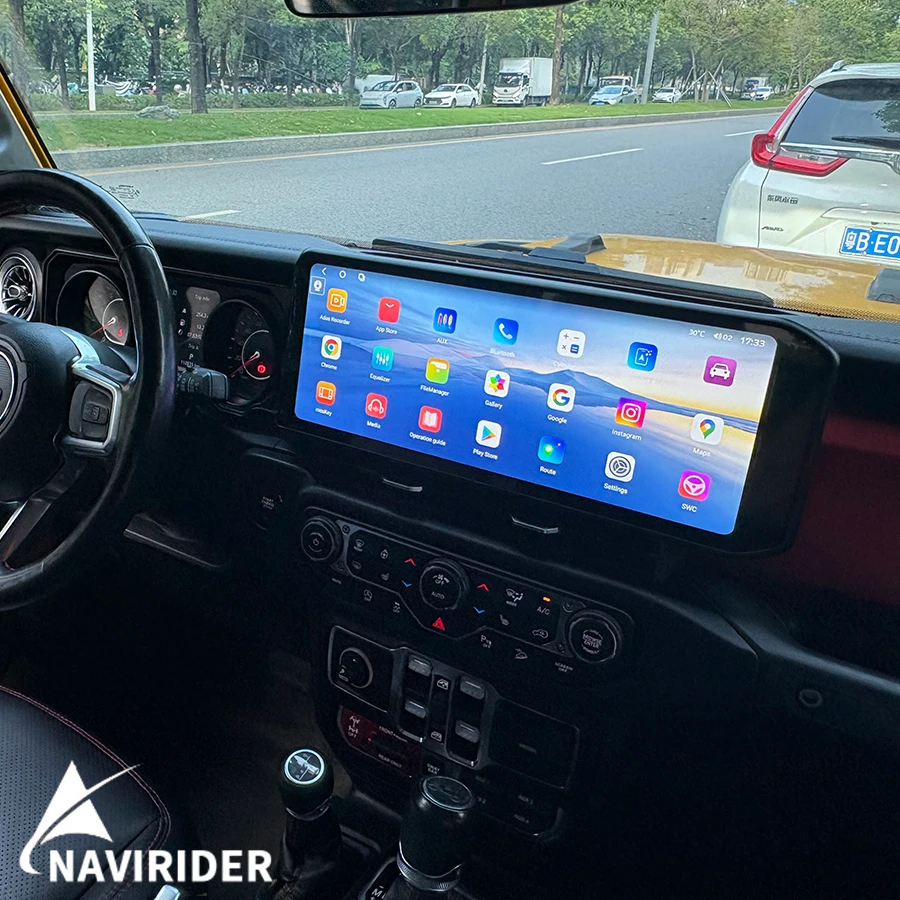 15inch Android15 Wireless Carplay For Jeep Wrangler 2018-2022 Multimedia Video Player Head UnitCar Radio 4G GPS Navi  BT Stereo