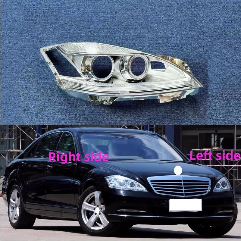 For Benz S Class W221 2010 2011 2012 2013 Headlight Decorative Frame Headlights Chrome Trim Frame Headlight Damage Repair Parts