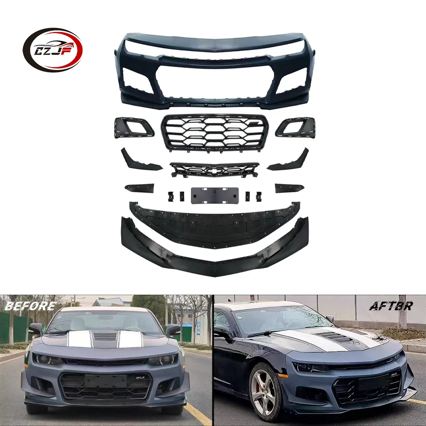 CZJF Car Parts Grille Front Bumper Body Kits For Chevrolet Camaro 2010 2011 2012 2013 2014 Black Plastic 1 Set Esay Installation